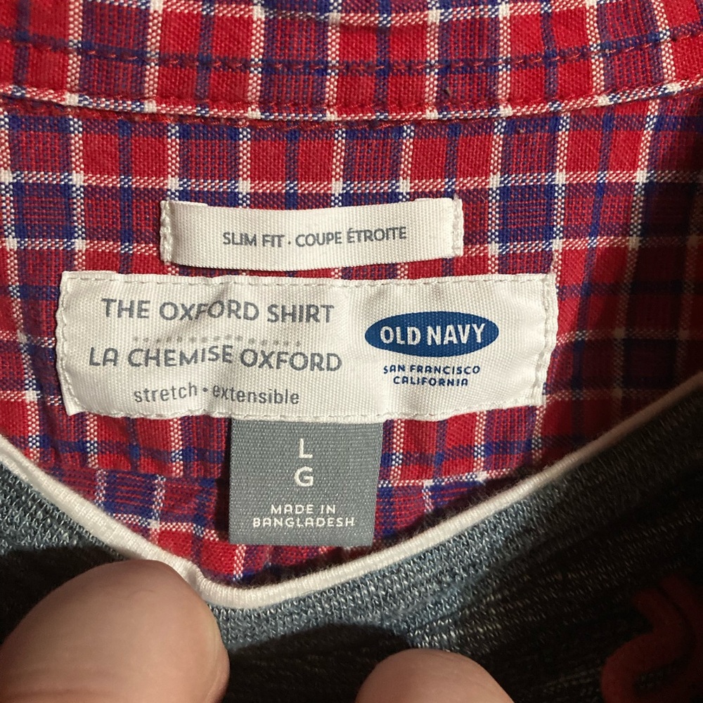 Old Navy Long sleeve Oxford with American Republic large short sleeve included